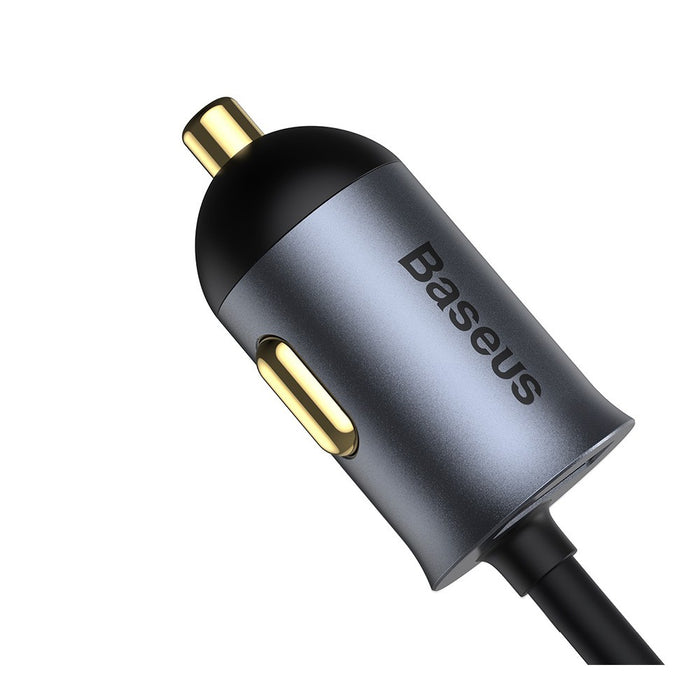 Baseus Share Together PPS Multi-port Fast Charging Car Charger with Extension Cord 120W 3U+1C-Gray