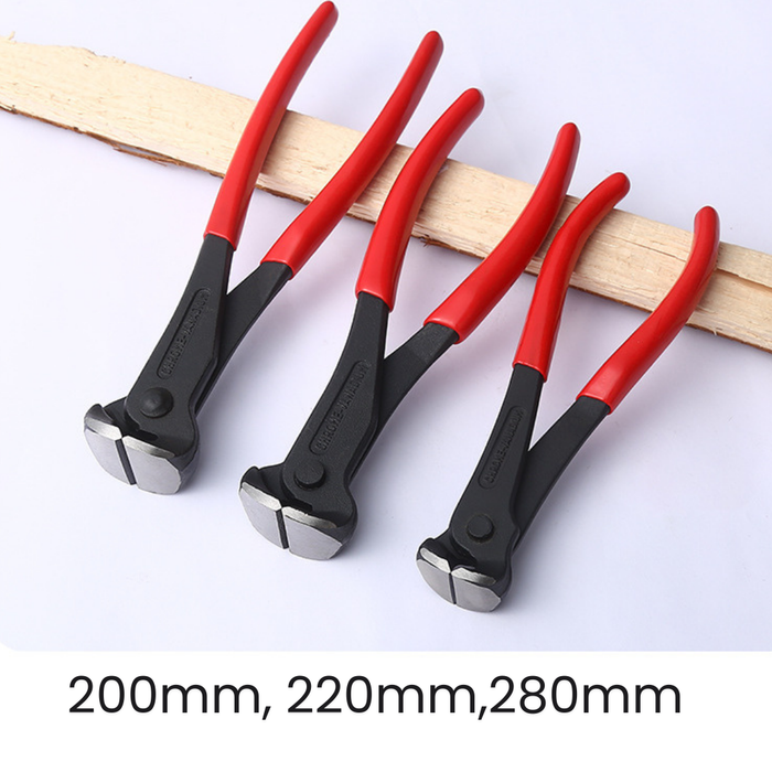 Heavy-Duty End Cutting Nippers Professional Cutting Pliers, Sizes 280mm, 200mm, and 180mm – High-Carbon Steel Construction with Ergonomic Red Handle – Precision Wire, Nail, and Bolt Cutter Tool Kit for Construction and DIY Projects