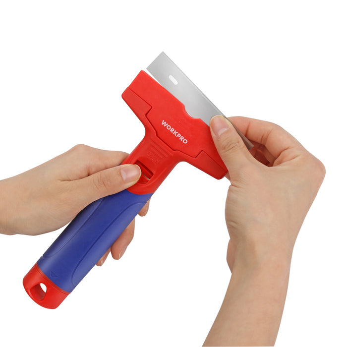 WORKPRO Glass Scraper Tile Scraper Blade Paint Remover Tile Cleaning Cleaner