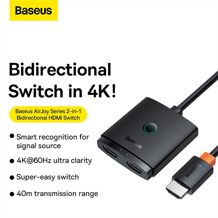 Baseus AirJoy Series 2-in-1 Bidirectional HDMI Switch (Comes with 1m Cable)