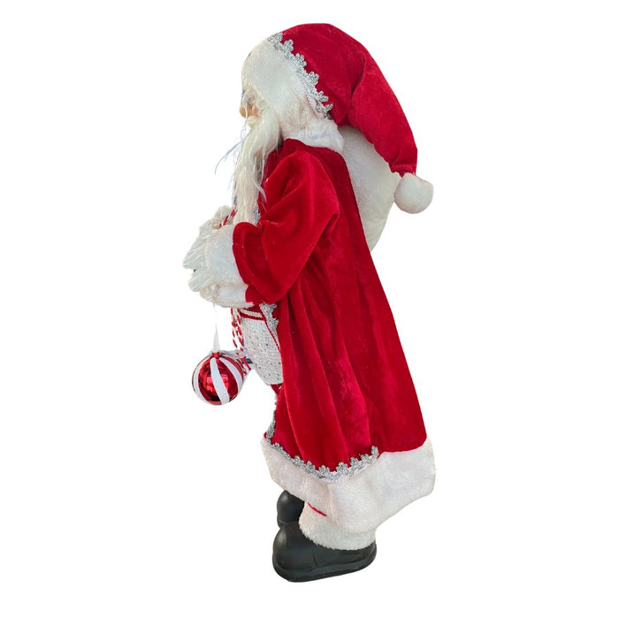 60Cm Christmas Santa Claus Collectible Doll | Plastic & Cloth | Traditional Standing Figurine | Festive Holiday Decor | Non-Electric | Suitable for Ages 14+ | Ideal for Christmas Displays & Collectors