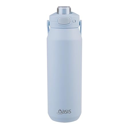 CERAMIC LINED S/S T/WALL INS. BOTTLE W/QUICK RELEASE 1L PERIWINKLE