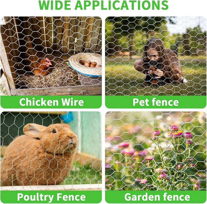 Multi-Purpose Heavy Hex Netting for Rabbits - 40mm Aperture, 1.4mm Wire, Heights from 300mm to 1800mm - Available in up to 50M Rolls