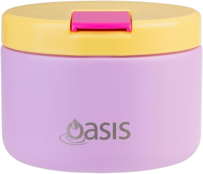 Oasis Stainless Steel Double Wall Insulated Food Flask with Quick Release Lid 300 ml - Bubblegum Pink
