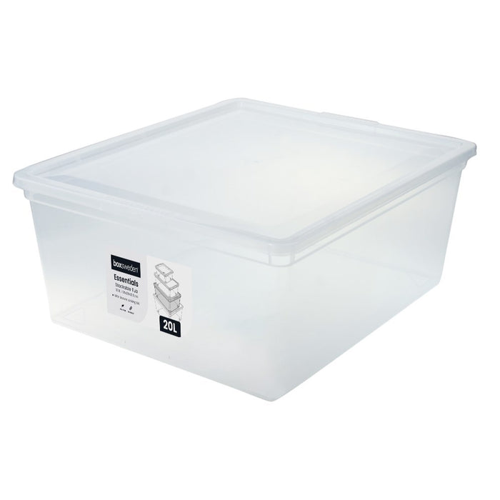 Boxsweden Essentials Stackable Tub 20L 39.5X34X16.5Cm Clear
