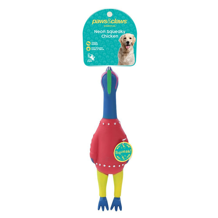 Paws & Claws VINYL NEON SQUEAKY CHICKEN 25X7X4CM
