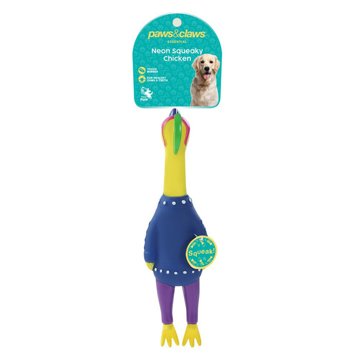 Paws & Claws VINYL NEON SQUEAKY CHICKEN 25X7X4CM