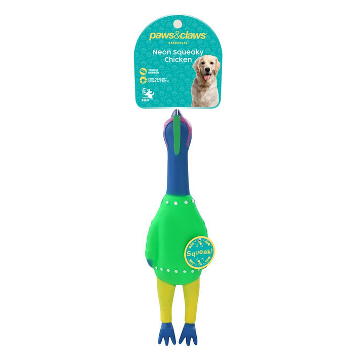 Paws & Claws VINYL NEON SQUEAKY CHICKEN 25X7X4CM