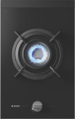 ASKO 33cm 1 Burner Gas on Glass Volcano Cooktop - Black