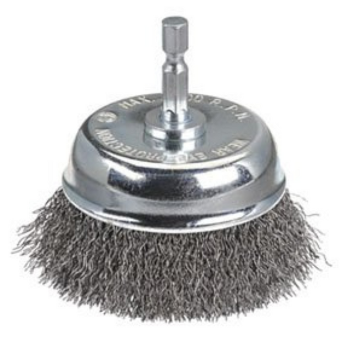 Bordo 65mm Steel Crimp Wire Cup Brush with hex shank 5130-65S