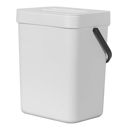 EKO Puro Mini Wall-Mounted Kitchen Trash Can with Lid, Food Waste Caddy, 5L