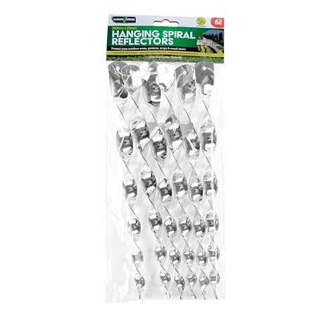 Bird Repellent Hanging Spiral Reflectors 6pk 29cm x 2.5cm