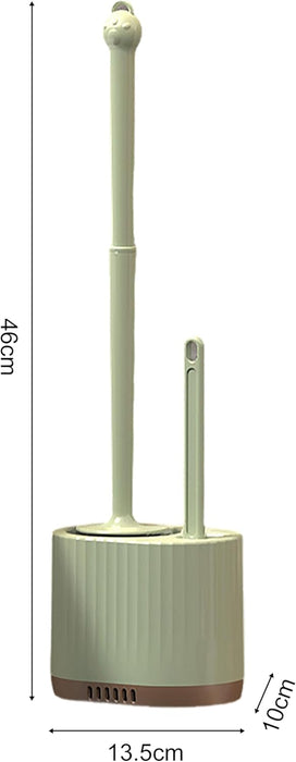 Onein Silicone Toilet Brush and Holder Set – Flexible TPR Bristles, Quick-Drying Bathroom Cleaner with Ventilated Drip-Free Base, Wall-Mounted or Freestanding Design, Peppermint