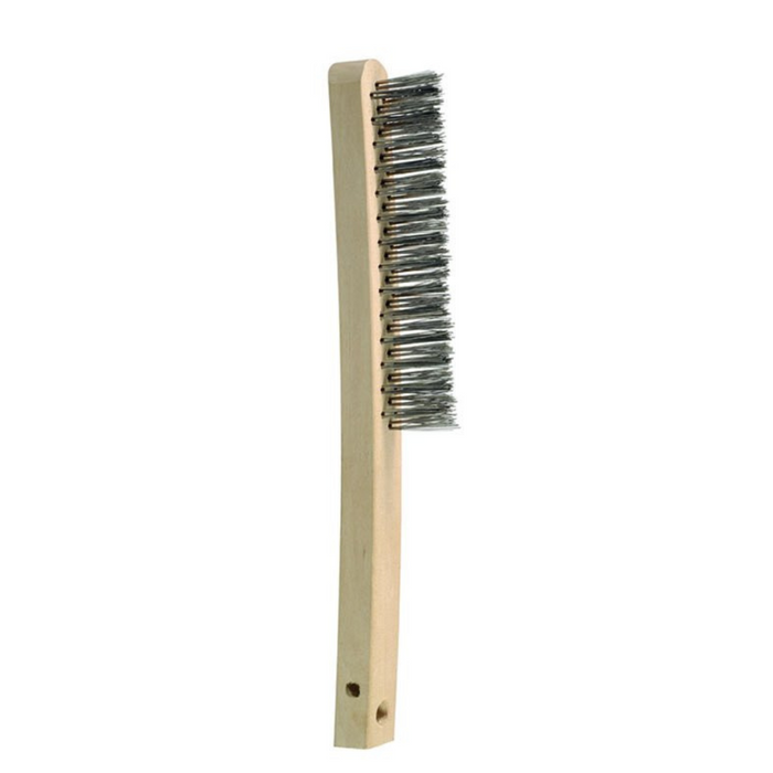 Bordo 0.35mm 3x19 Rows Stainless Steel Wire Long Wooden Handle Brush 5170-SS-3R