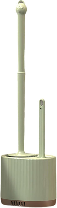 Onein Silicone Toilet Brush and Holder Set – Flexible TPR Bristles, Quick-Drying Bathroom Cleaner with Ventilated Drip-Free Base, Wall-Mounted or Freestanding Design, Peppermint