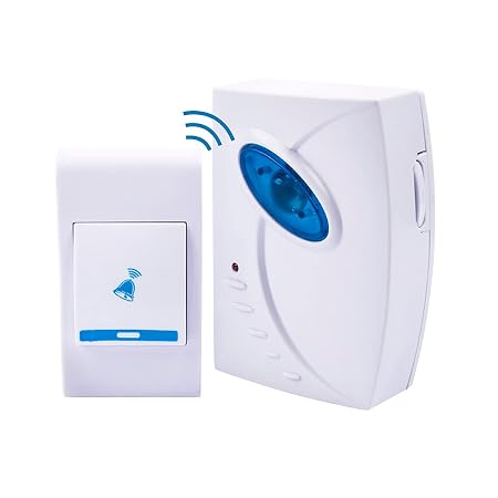 Battery Operated Wireless Door Bell White Features 36 Chimes & Reaches up to 100m (Requires 2 x AA Batteries Not Included)