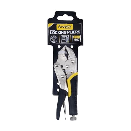 Locking Pliers Adjustable Carbon Steel Black & Yellow Comfort Grip Handle 150mm