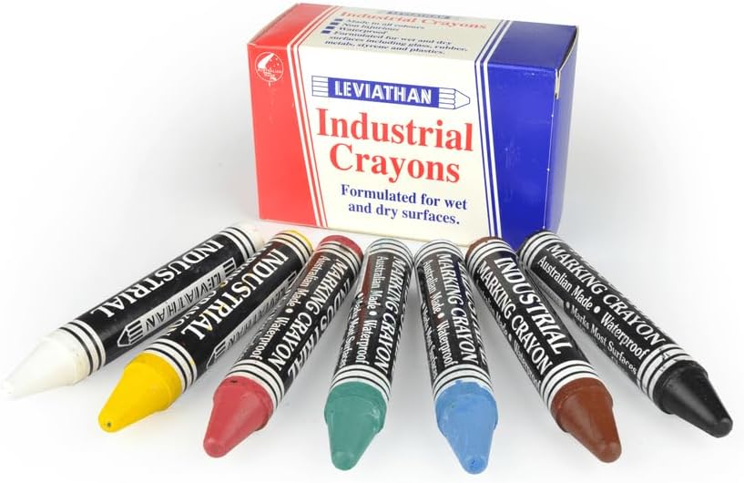 Leviathan Industrial Crayons – Durable, Waterproof, Multi-Surface Marking Crayons (12 Pack)