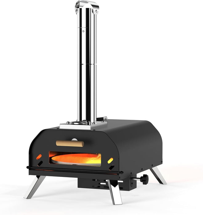SOCRATES Outdoor Pizza Oven – Heating in 15 min | Portable Stainless-Steel Pizza Maker with Cordierite Stone & Fold-Down Legs, Backyard & Camping