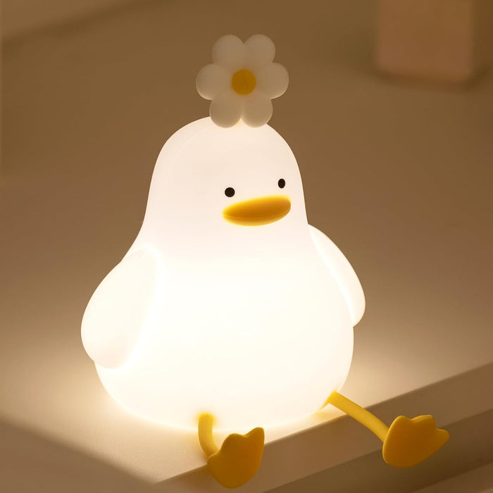ONEIN Cute Night Light for Kids Baby, Portable Silicone Rechargeable Nightlight, Cordless LED Touch Sensor Dimmable Bedside Lamp, Small Squishy Toy for Boy Girl, Nursery Decor (Fried Egg)