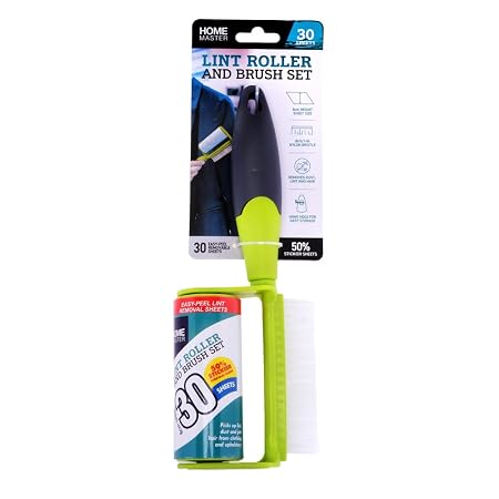 Brush and Lint Roller with 2 x 30 Sheets Refill (2 in 1)