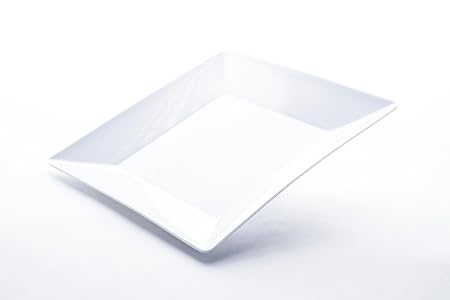 Melamine Plate Square 24.5cm x 2.5cm - White