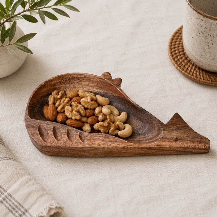 2 set Acacia Whale Serving Plate