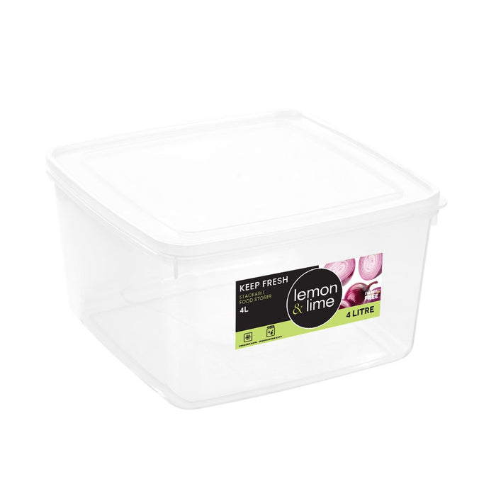 Lemon & Lime KEEP FRESH STACKABLE FOOD STORER 4L 21X21X12.5CM