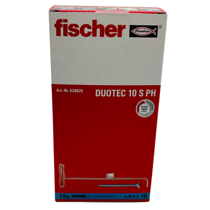 Fischer DUOTEC 10mm S PH with 5mmx70mm Course Screw Nylon Plug 539052 25pack