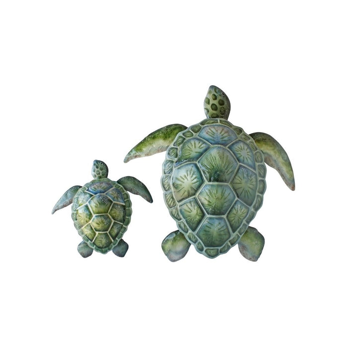 2 set Capiz Moss Turtle Wall Arts - S ¨C 27cm tall x 25.5cm wide x 5cm deep