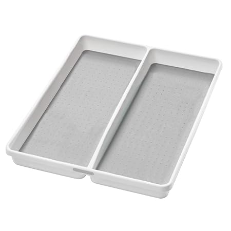 LARGE 2 COMPARTMENT UTENSIL TRAY 40.5 X 32.8 X 4.7CM WHITE