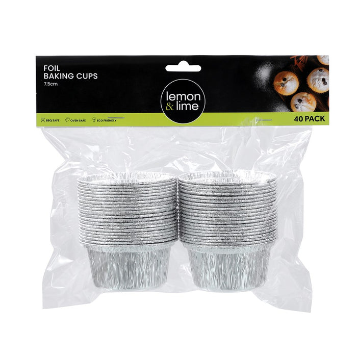 Lemon & Lime FOIL BAKING CUPS 40PK 7.5CM