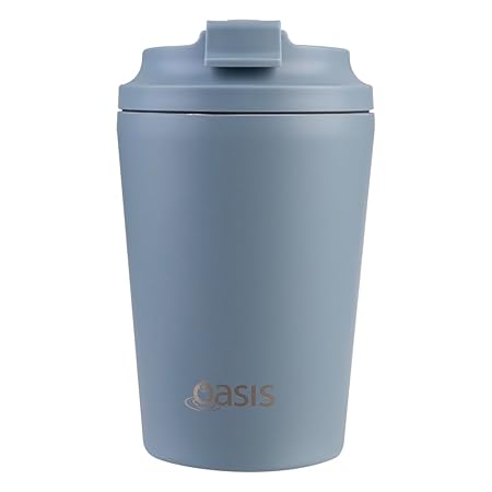CERAMIC LINED S/S D/WALL INS. COFFEE CUP 360ML HAZY BLUE
