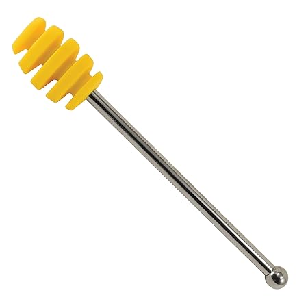 SILICONE HONEY DIPPER W/ S/S HANDLE (TUB 24) YELLOW