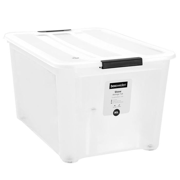 Boxsweden Stow Storage Container 90L With Wheels 66X48.5X39Cm