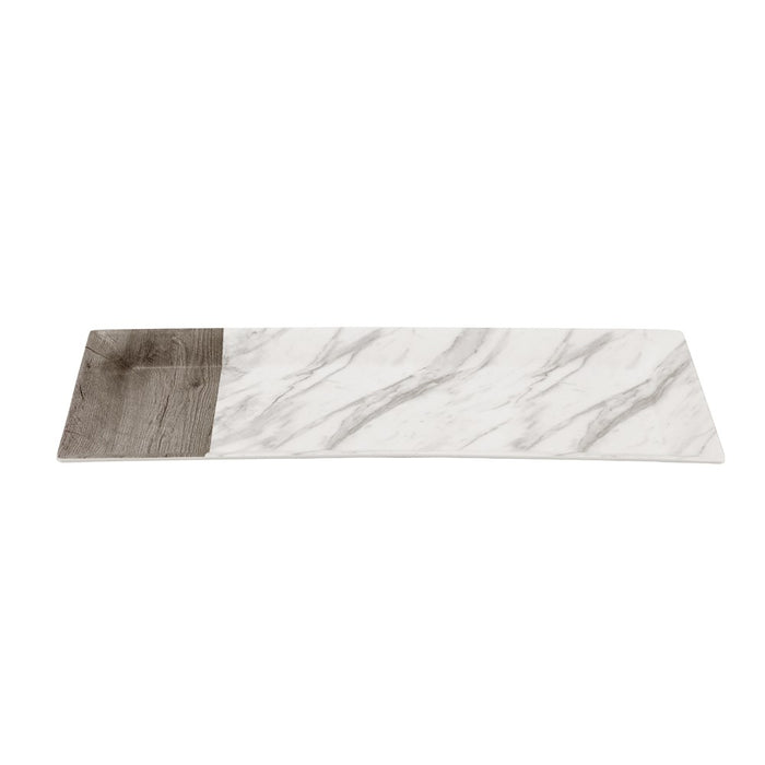 Lemon & Lime MATTE MELAMINE SERVING PLATTER 47.5X20CM ENDWOOD MARBLE