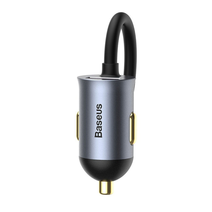 Baseus Share Together PPS Multi-port Fast Charging Car Charger with Extension Cord 120W 3U+1C-Gray