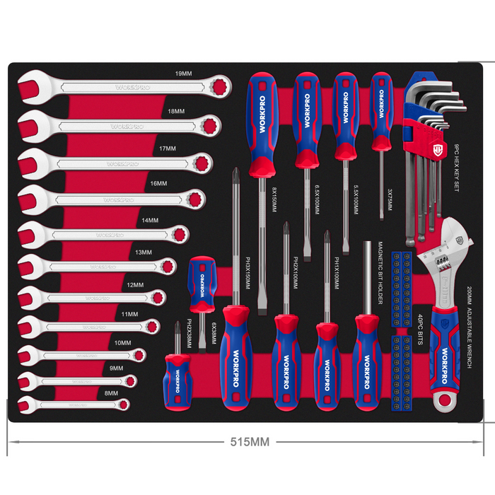 255-Piece Comprehensive Cabinet Tool Set with EVA Tray - Versatile Hand Tools for Home, Garage, and Professional Use