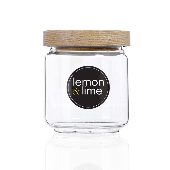 Lemon & Lime WOODEND BEACH GLASS CANISTER 500ML 9X9X10CM