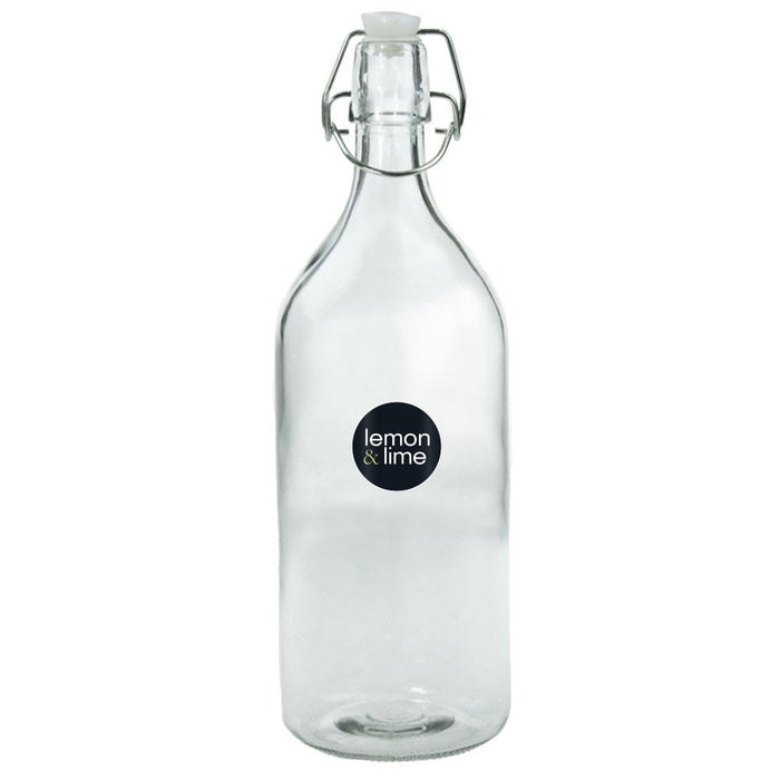 Lemon & Lime GLASS WATER BOTTLE 1L 28CM X 9CM
