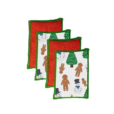 Vigar Christmas Tree Microfibre Sponges - 4 Pack