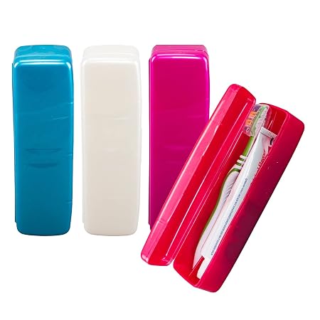 Toothbrush & Paste Travel Holder 19.5cm x 5.5cm - 4 Assorted Colours