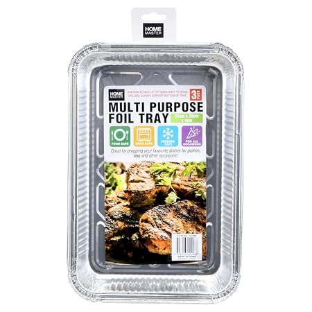 Foil Tray 30cm x 20cm x 4.5cm 3pk