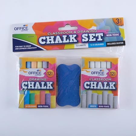 Chalk Set with Duster 3pk