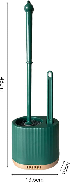 Onein Silicone Toilet Brush and Holder Set – Flexible TPR Bristles, Quick-Drying Bathroom Cleaner with Ventilated Drip-Free Base, Wall-Mounted or Freestanding Design, Peppermint