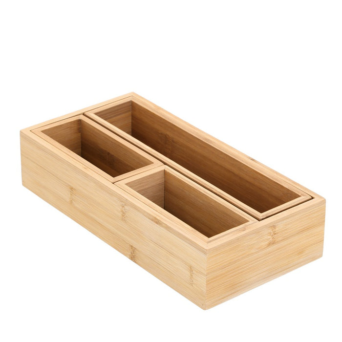 Boxsweden Bamboo Organisation Tray Set 4Pc 32X16X7Cm