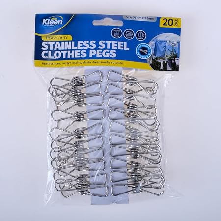 Pegs Stainless Steel 5.8cm 20pk