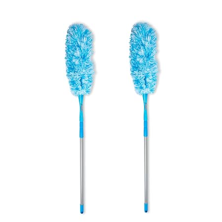 Microfibre Duster with Telescopic Extendable Handle - Head (34cm) - Aluminium Pole (116cm - 168cm)