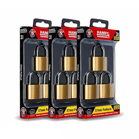 Padlock Keyed Alike 37mm Includes 2 Keys Per Lock 3pk
