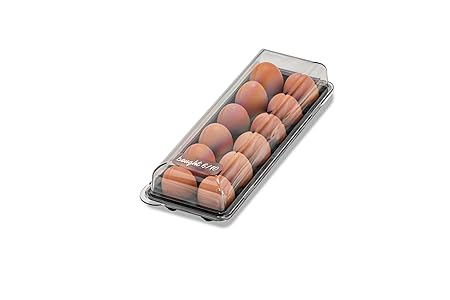 EGG HOLDER W/SNAP-ON LID 34.3 X 12.7 X 7.6CM CARBON